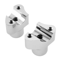 PartzBiz HD TR666713 - Bikers Straight 2.0" Tall Chrome Forged Aluminum Risers 1" Clamp Area for Harley