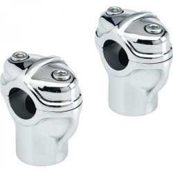 PartzBiz HD DS06020681 - Biltwell 6405-105-02 Chrome GORDO 2" Risers for 1" Diameter Clamp Handlebars Harley Custom Chopper Street Vintage Motorcycle Accessories Bike Parts Build Fabrication 0602-0681 06020681