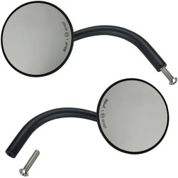 PartzBiz HD DS06401328 - Biltwell 6503-400-132 Black Perch Mount 4” Round Utility Mirror สำหรับ Harley Metric Custom Chopper Vintage Street รถจักรยานยนต์ Yamaha Ducati kawasaki suzuki ด้านหน้าด้านหลังซ้ายขวาด้านข้าง view 0640-1328 06401328