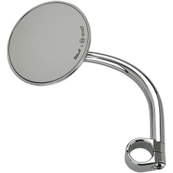 PartzBiz HD DS06401325 - Biltwell 6503-578-531 Chrome 4 ” Round Utility Mirror Clamp-On 7/8 ” Bars for Metric Universal Custom Chopper Vintage Street 4 นิ้วอลูมิเนียม 0640-1325 06401325