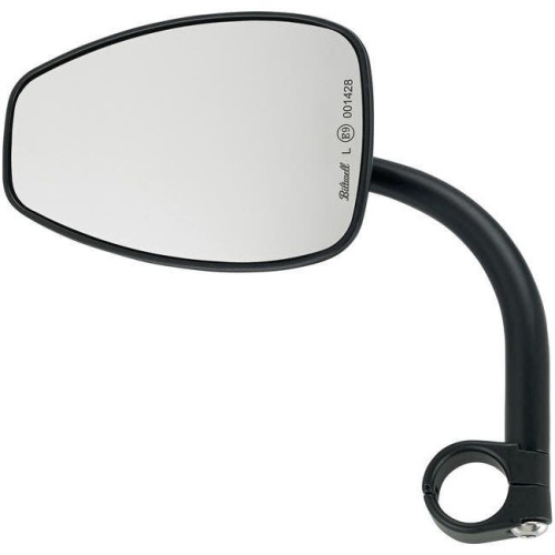 PartzBiz HD: 4422138-Biltwell 6504-578-131 Black Teardrop Utility Mirror Clamp-On 7/8" Bars for Metric Universal Custom Chopper Vintage Street Motorcycle Aluminum 0640-1326 06401326