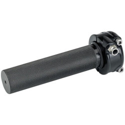 PartzBiz HD DS0632-0627 - Biltwell 6601-201-01 Black Aluminum Whiskey Throttle for 1" Bars w/ Single Cable chopper custom motorcycle street grip hand control accessories replacement new 0632-0627 06320627