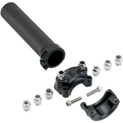 PartzBiz HD DS06320629 - Biltwell 6602-201-01 Black Aluminum Whiskey Throttle for 1" Bars With Dual Cable chopper custom motorcycle street grip hand control accessories replacement new 0632-0629 06320629