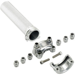 PartzBiz HD DS06320628 - Biltwell 6602-303-01 Polished Aluminum Whiskey Throttle for 1" Bars With Dual Cable chopper custom motorcycle street grip hand control accessories replacement new 0632-0628 06320628