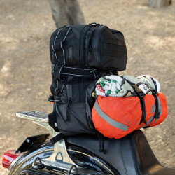 PartzBiz HD DS35170450 - Biltwell Black EXFIL-48 MOLLE Tool Travel Motorcycle Luggage Backpack Sissy Bar