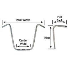 PartzBiz HD MU40107 - Black 12" Ape Hanger 1 1/4" Monster Handlebars Harley & Customs 1982 & Up