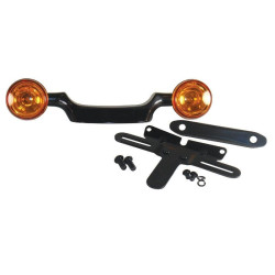 PartzBiz HD MU11443 - Black Bullet Turn Signal Bar & License Plate Relocation 99-08 Harley Touring 11447