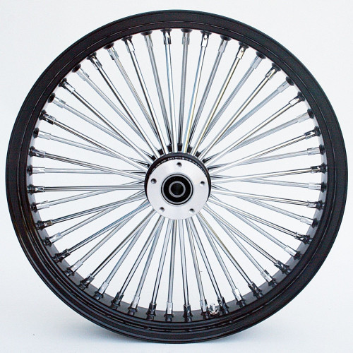 PartzBiz HD: 4421990-Black/Chrome Ultima 48 Fat King Spoke 21x3.5 Front Dual Disc Wheel Harley 08-19 37-543 Bagger Touring Dresser FLHT FLHX FLHR FLTR Electra Street Road Glide King Classic Limited Ultra