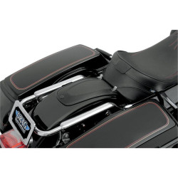 PartzBiz HD DS14050138 - Black Leather Fender Bib Fender Skin for '97-'16 Harley Touring FLH/T Models