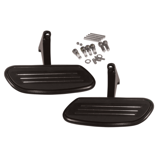 PartzBiz HD: 4421941-Black Passenger Streamliner Style Floorboard Kit Harley Touring 93-18 50378-07