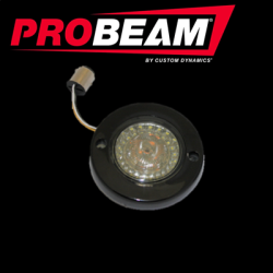 PartzBiz HD PB-FB-AW-1157-BS - Black PROBEAM¬Æ LED Flat Bezel Front Turn Signals Amber White Dynamic Ringz