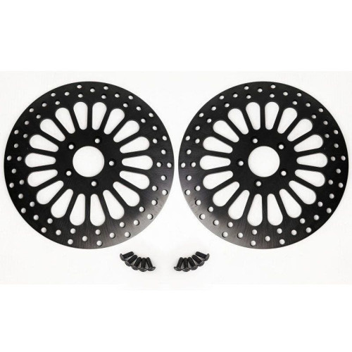 PartzBiz HD: 4421917-DNA Black Super Spoke Dual Front 11.5 Disc Rotor Harley Touring FLH/T PartzBiz HD: 4421917-DNA Black Super Spoke Dual Front 11.5 Disc Rotor Harley Touring FLH/T