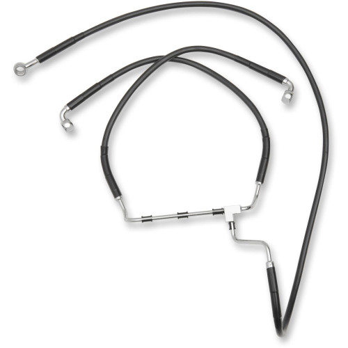 PartzBiz HD: 4421885-Black Vinyl Extended Length Front Brake Line Harley 14-15 Non ABS Plus 2 - 1741-3976