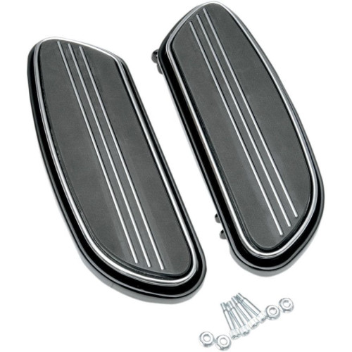 PartzBiz HD: 4421852-Drag Black Sweeper Swept Style Driver Floorboards Harley FLT/H FL Softail - 1621-0348