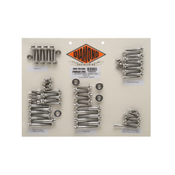 PartzBiz HD DS24010143 - Diamond Engineering 12 Point Polished Stainless Steel Engine Bolt Kit FLH 99-06 | PB603S