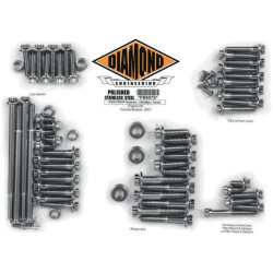 PartzBiz HD DS24010250 - Diamond Engineering 12 Point Polished Stainless Steel Engine Bolt Kit FLH 07-15 | PB607S
