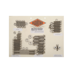 PartzBiz HD DS24010265 - Diamond OEM Polished Stainless Steel Engine Bolt Kit Softail & Dyna 06-15 | DE6518P