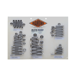 PartzBiz HD DS24010261 - Diamond Engineering OEM Polished Stainless Steel Engine Bolt Kit FLH 99-06 | DE6508P