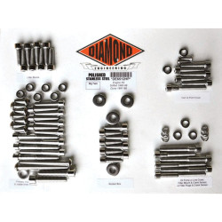 PartzBiz HD DS24010841 - Diamond OEM Polished Stainless Steel Engine Bolt Kit Softail & Dyna EVO 91-99 | DE6512HP