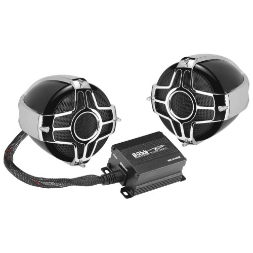 PartzBiz HD: 4421806-Boss Audio Systems Bluetooth Max Power ลำโพง 3” และเครื่องขยายเสียง 600w MC440B 63-8039 568866 เสียงดังที่สุดสำหรับมอเตอร์ไซค์ atv utv powersport รถกอล์ฟ มอเตอร์ไซค์