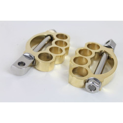 PartzBiz HD VT27-0773 - Brass Knuck Foot Peg Set Male Clevis Harley Dyna Sportster Softail 27-0773
