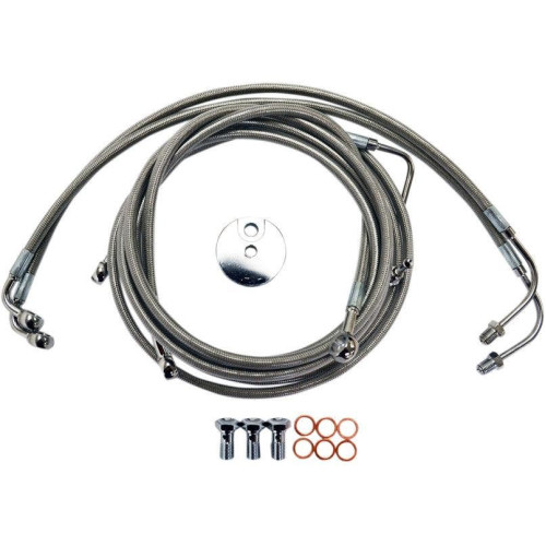 PartzBiz HD: 4421719-La Choppers สแตนเลสสายเบรคหน้าสำหรับ Harley 09-13 FLH ABS Mini Apes-LA-8051B08 PartzBiz HD: 4421719-La Choppers สแตนเลสสายเบรคหน้าสำหรับ Harley 09-13 FLH ABS Mini Apes-LA-8051B08