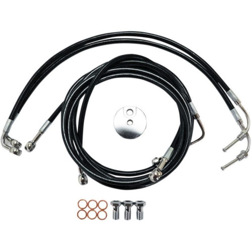 PartzBiz HD: 4421721-La Choppers ไวนิลสีดำสายเบรคหน้าสำหรับ Harley 09-13 FLH ABS 12-14 Bars-LA-8051B13B PartzBiz HD: 4421721-La Choppers ไวนิลสีดำสายเบรคหน้าสำหรับ Harley 09-13 FLH ABS 12-14 Bars-LA-8051B13B
