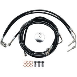 PartzBiz HD DS17413944 - La Choppers Black Vinyl Front Brake Line for Harley 09-13 FLH ABS 15-17 Bars-LA-8051B16B