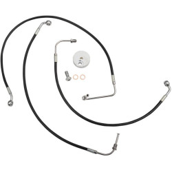 PartzBiz HD DS17413922 - La Choppers Black Vinyl Front Brake Line 4 Harley 09-13 FL Non Abs 18-20 Bars-LA-8010B19B