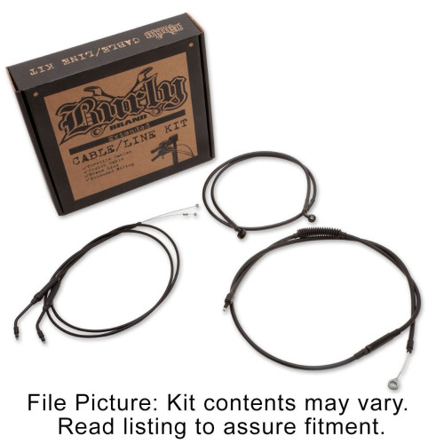 PartzBiz HD: 4421715-Burly Black Vinyl Extended Cable Kit Clubman Bar Harley Sportster 07-13 Sngl Dsc | B30-1099 PartzBiz HD: 4421715-Burly Black Vinyl Extended Cable Kit Clubman Bar Harley Sportster 07-13 Sngl Dsc | B30-1099