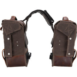 PartzBiz HD B15-1002D - Burly Brand B15-1002D Oak Leather Throwover Motorcycle Saddlebags Touring Cargo Luggage Bike Storage Travel Pak Accessories