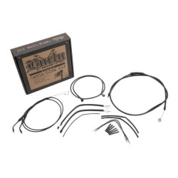 PartzBiz HD B30-1106 - Burly Brand B30-1106 Complete Black Vinyl Cable Line Kit for 12" Ape Hangers