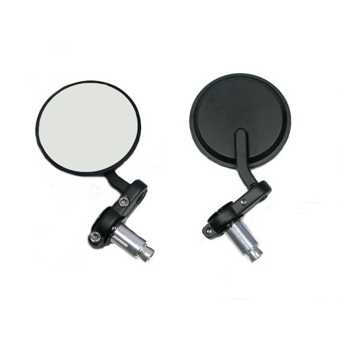 PartzBiz HD: 4421430-Cafe Style Mirror Set Pair Black for 1" Bars Harley-Davidson & Custom Motorcycle