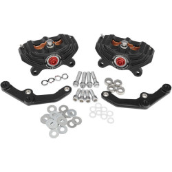 PartzBiz HD PM0052-4008-SMB - Performance Machine PM Black Ops Vintage Dual Front Brake Caliper Harley 11.8 | 0052-4008-SMB PartzBiz HD PM0052-4008-SMB - Performance Machine PM Black Ops Vintage Dual Front Brake Caliper Harley 11.8 | 0052-4008-SMB