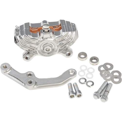 PartzBiz HD: 4421436-Performance Machine PM Chrome Single Front Brake Caliper Harley 11.8 | 0052-4007-ช
