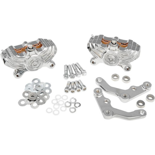 PartzBiz HD: 4421442-Performance Machine PM Chrome Vintage Dual Front Brake Caliper Harley 11.5 | 0052-4006-CH
