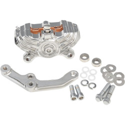 PartzBiz HD PM0052-4005-CH - Performance Machine PM Chrome Vintage Single Front Brake Caliper Harley 11.5 | 0052-4005-CH
