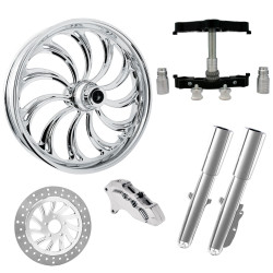 PartzBiz HD CALYPSO-SNGL-CHR-KIT-23PCKG - Calypso Chrome 23" Wheel Tire Single Side w/ Raked Triple Trees Lowers & Sliders | CALYPSO-SNGL-CHR-KIT-23PCKG