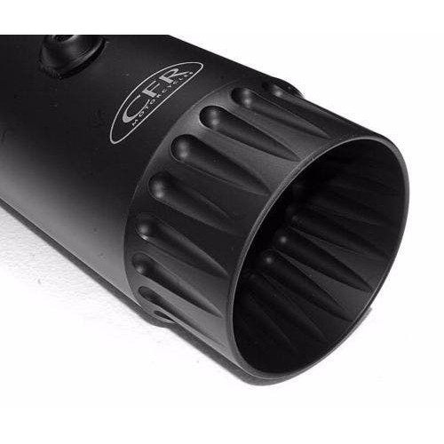 PartzBiz HD: 4421423-Cary Faas CFR 4 1/2" Black Fluted / Fluted Megaphone Tapered Mufflers for Harley  | FLH008
