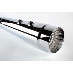 PartzBiz HD CFR-FLH002C - Cary Faas CFR 4 1/2" Chrome Smooth Fluted Megaphone Tapered Mufflers Harley FLH | CFR-FL002C PartzBiz HD CFR-FLH002C - Cary Faas CFR 4 1/2" Chrome Smooth Fluted Megaphone Tapered Mufflers Harley FLH | CFR-FL002C