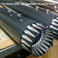 PartzBiz HD CFR-FLH014-7BA - Cary Faas CFR 4 1/2" Black Fluted / Fluted Megaphone Tapered Mufflers for Harley | FLH008 PartzBiz HD CFR-FLH014-7BA - Cary Faas CFR 4 1/2" Black Fluted / Fluted Megaphone Tapered Mufflers for Harley | FLH008
