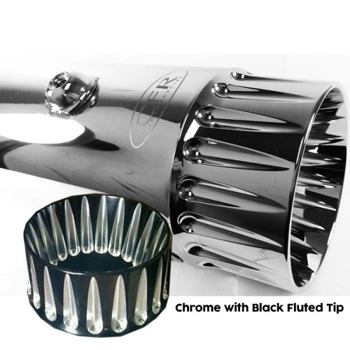 PartzBiz HD: 4421390-Cary Faas CFR 4.5" Chrome Contrast Cut Tips Tapered Mufflers 17-19 M8 FLH/T PartzBiz HD: 4421390-Cary Faas CFR 4.5" Chrome Contrast Cut Tips Tapered Mufflers 17-19 M8 FLH/T