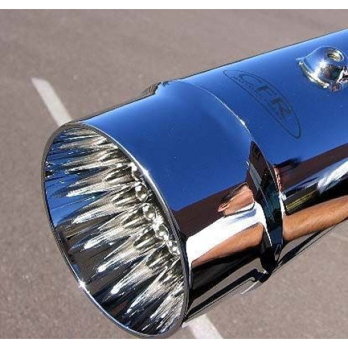 PartzBiz HD: 4421392-Cary Faas CFR 4.5" Chrome Single Fluted Slip-On Mufflers Harley V-Rod 02-09  CFR-VEX002C Street Rod; Night Rod; A model; and B model.