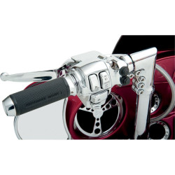 PartzBiz HD 659354 - CCI Chrome 10 Piece Handlebar Control Switch Key Cap Set Harley Radio Cruise