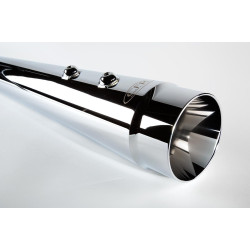 PartzBiz HD CFR-FLH001 - Cary Faas CFR 4 1/2" Chrome All Smooth Megaphone Tapered Mufflers for Harley FLH | FLH001 FLH001C PartzBiz HD CFR-FLH001 - Cary Faas CFR 4 1/2" Chrome All Smooth Megaphone Tapered Mufflers for Harley FLH | FLH001 FLH001C
