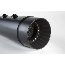 PartzBiz HD CFR-FLH002FB - Cary Faas CFR 4 1/2" Black Smooth / Fluted Megaphone Tapered Mufflers for Harley Touring Models | CFR-FL002FB PartzBiz HD CFR-FLH002FB - Cary Faas CFR 4 1/2" Black Smooth / Fluted Megaphone Tapered Mufflers for Harley Touring Models | CFR-FL002FB