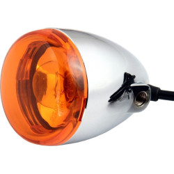 PartzBiz HD DS8500A - Chris Products 8500A Chrome Amber Bullet Style Universal 12V Motorcycle Turn Signal Assembly Individual Light Blinker Flasher Orange Harley Metric Custom Power Sports