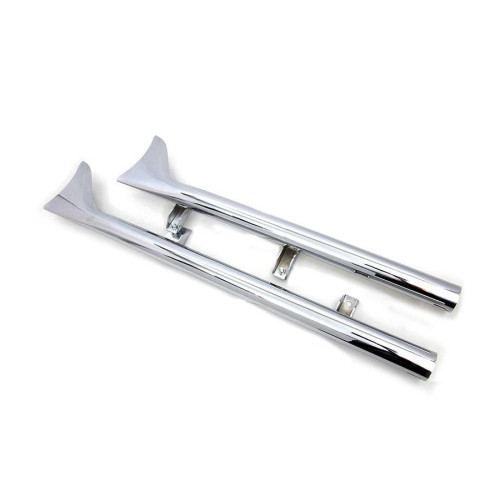 PartzBiz HD: 4421379-Chrome 1-7/8" Straight Fishtail Slip-On Mufflers 15-19 Indian Scout 30-1762