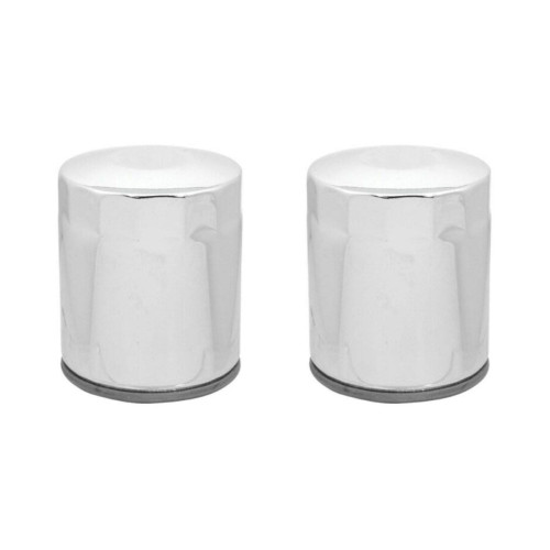 PartzBiz HD: 4421344-Chrome 10 Micron Oil Filter x2 Custom Chrome Harley Twin Cam M8 Repl 63798-99 22-250 PartzBiz HD: 4421344-Chrome 10 Micron Oil Filter x2 Custom Chrome Harley Twin Cam M8 Repl 63798-99 22-250