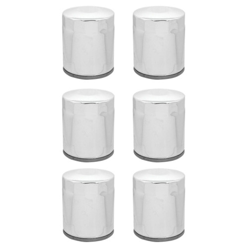 PartzBiz HD: 4421346-Chrome 10 Micron Oil Filter x6 Custom Chrome Harley Twin Cam M8 Repl 63798-99 22-250 PartzBiz HD: 4421346-Chrome 10 Micron Oil Filter x6 Custom Chrome Harley Twin Cam M8 Repl 63798-99 22-250
